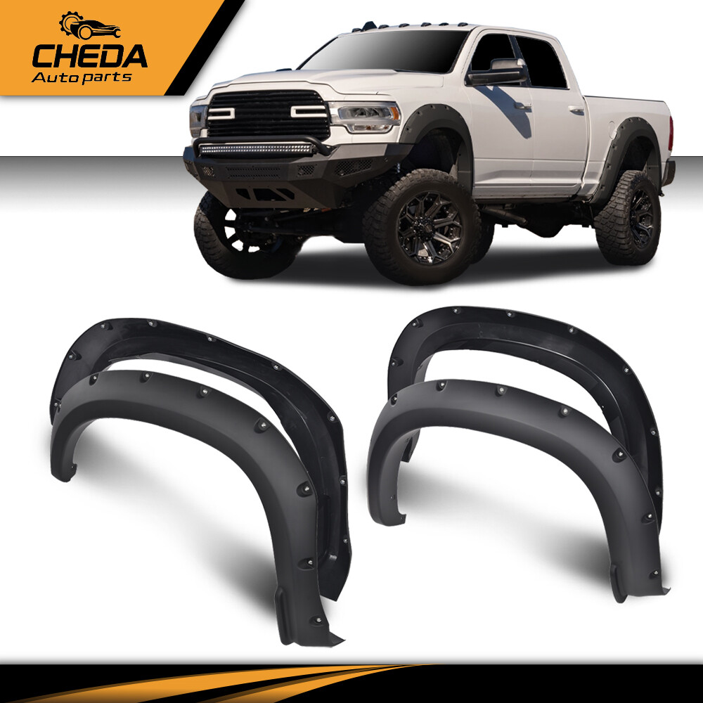 4pc Fender Flares Fit For 19-21 Chevy Silverado 1500 Pocket Rivet Style Flexible