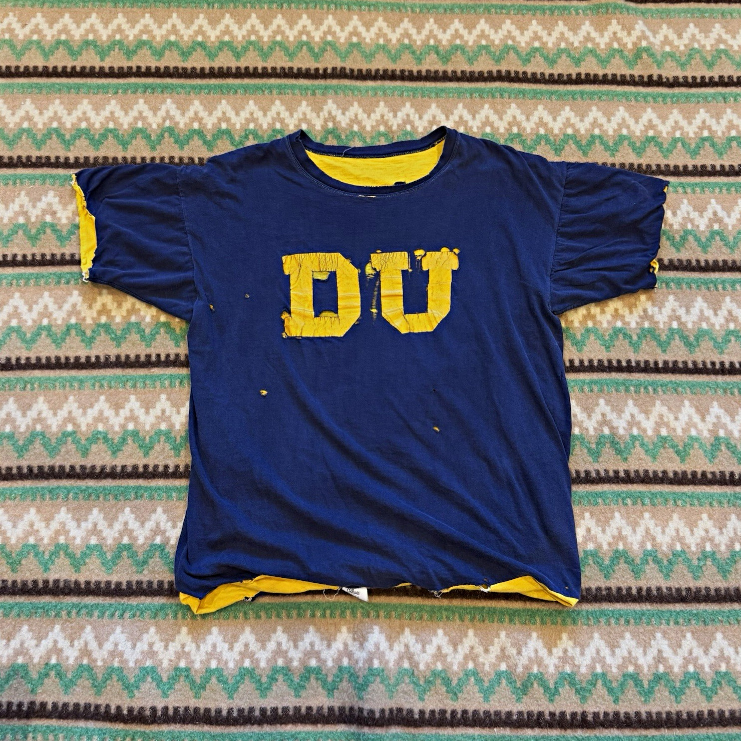 VTG 60s Collegiate Pacific DU Double Face Cotton T-shirt Size Large Made in USA