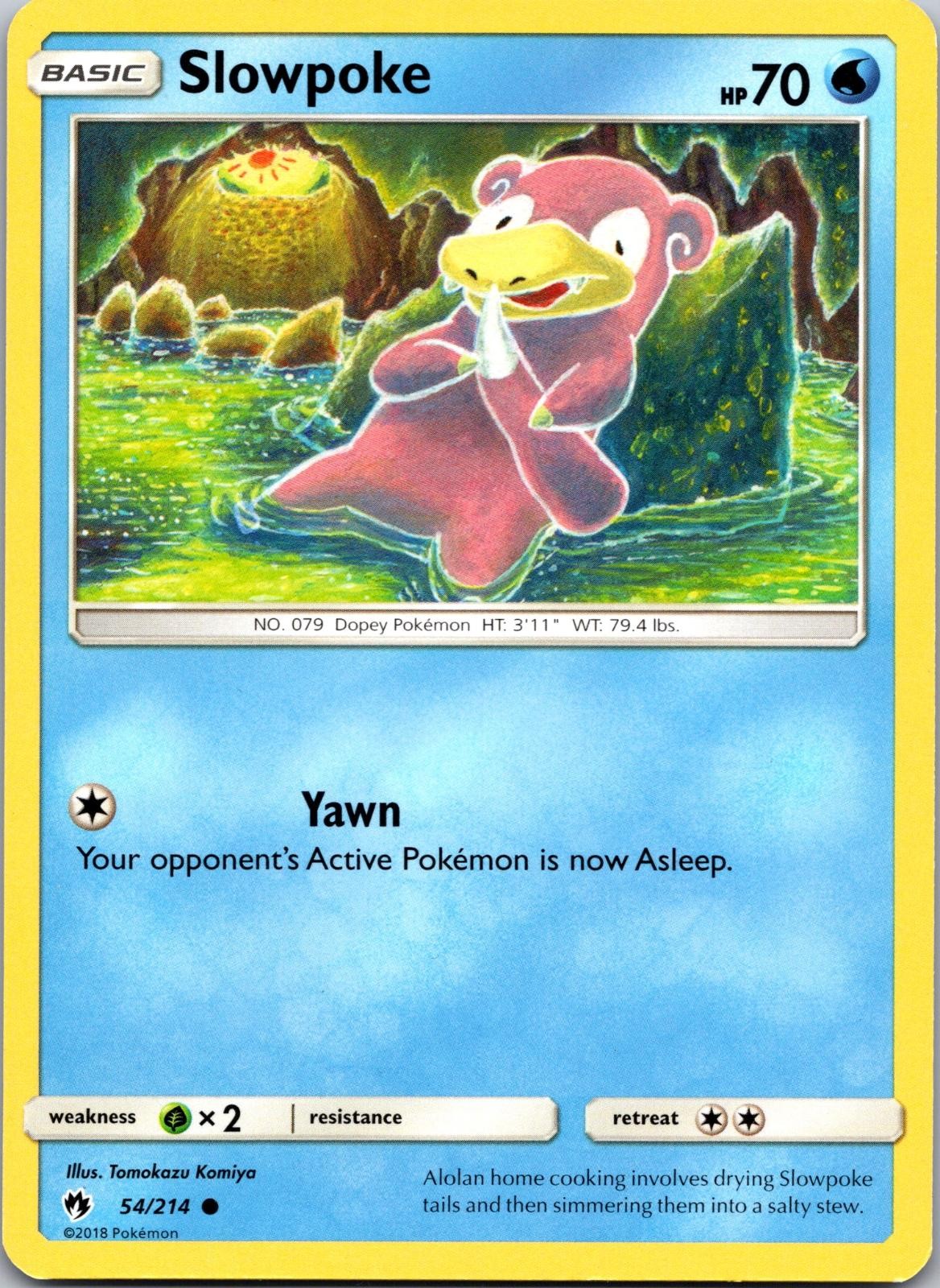 2018 Pokemon Lost Thunder Slowpoke 54/214 Common Near Mint 2018 Pokemon Lost Thunder Slowpoke 54/214 Common Near Mint