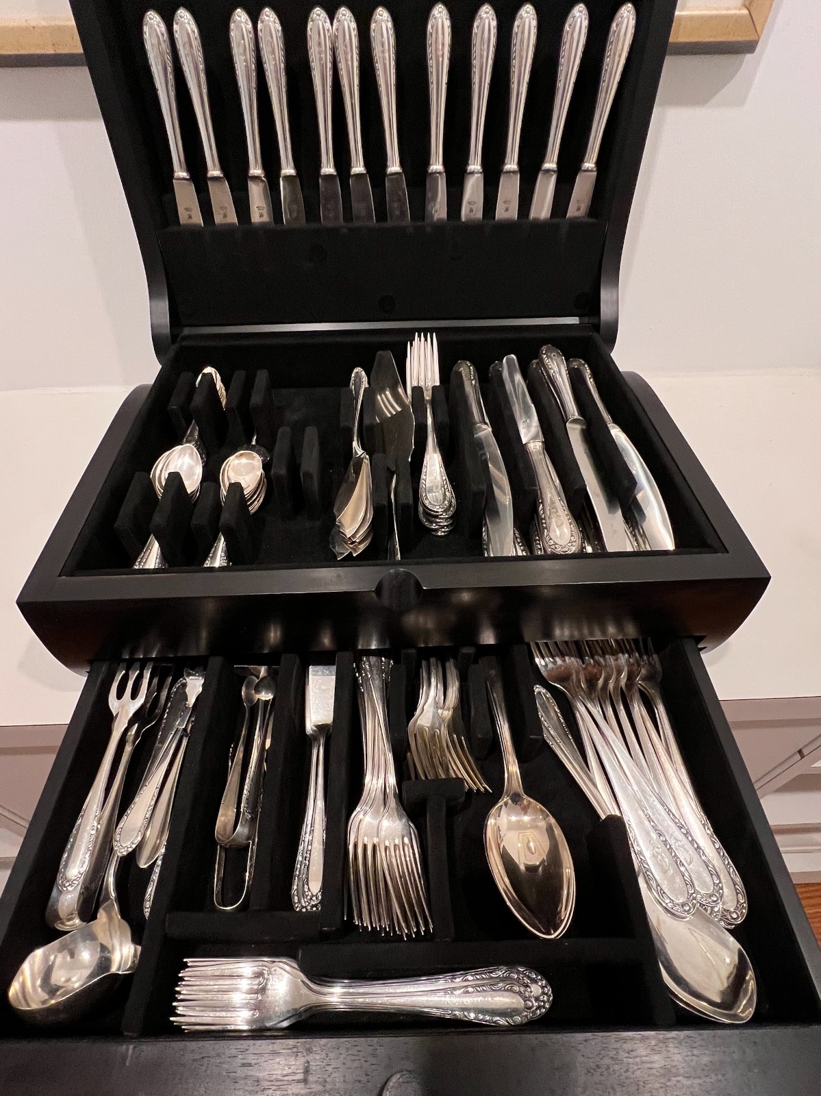 RARE COMPLETE Lutz & Weiss 800 German Silver Flatware Set Service 170 Pieces