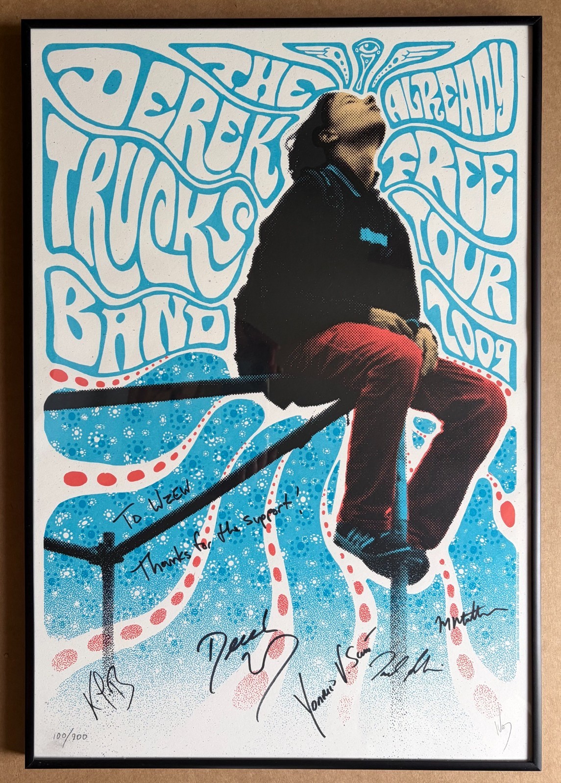 The Derek Trucks Band - Already Free Tour 2009 RARE framed poster - AUTOGRAPHED The Derek Trucks Band - Already Free Tour 2009 RARE framed poster - AUTOGRAPHED