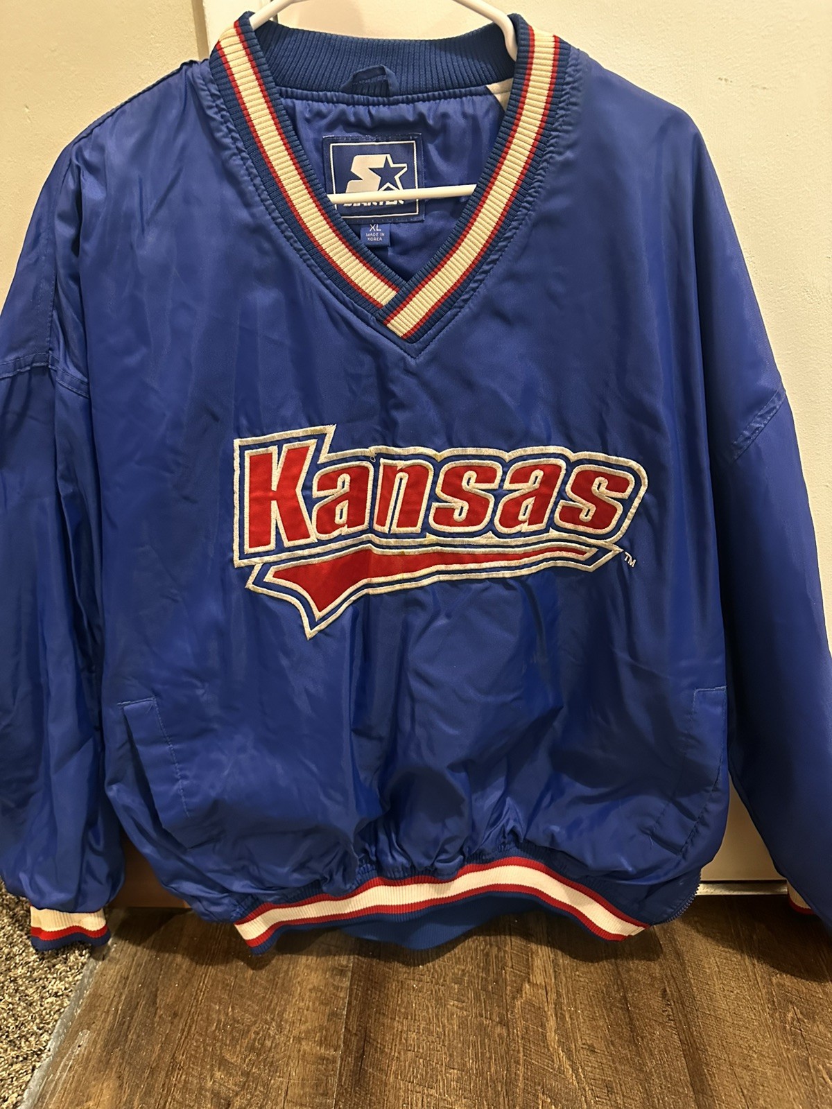 VINTAGE 90s Starter Kansas University Jayhawks Blue Jacket Size Large VINTAGE 90s Starter Kansas University Jayhawks Blue Jacket Size Large