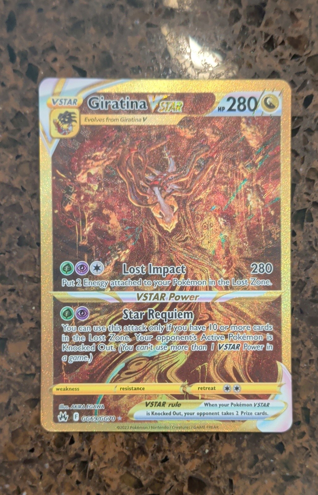 Giratina VSTAR (Secret) GG69/GG70 SWSH: Crown Zenith: Galarian Gallery Holo RARE