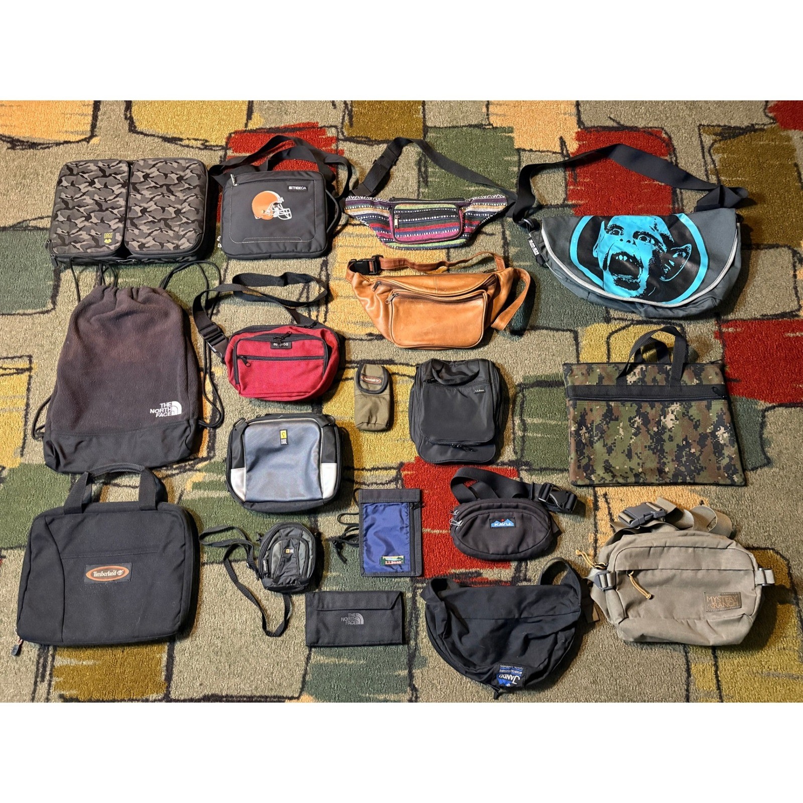 Vtg North Face LL Bean Timberland Kavu Waist Bag Fanny Pack Hand Bag Lot of 18