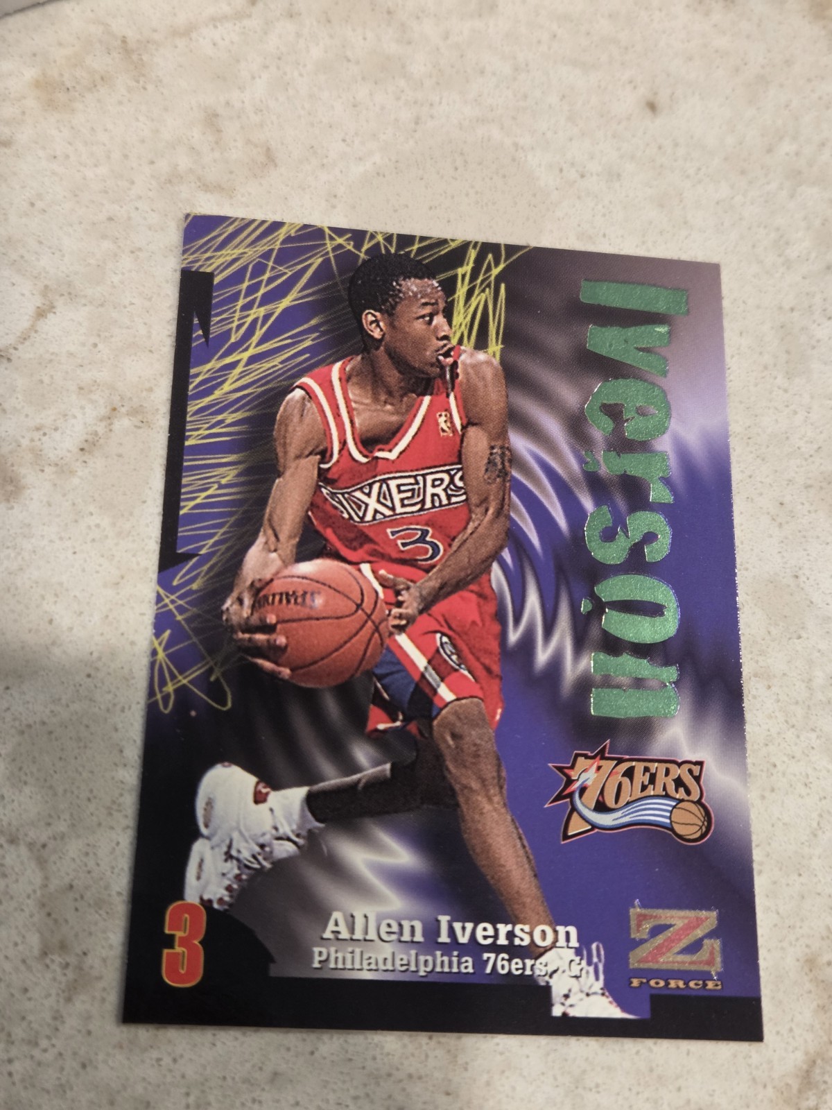 Allen Iverson 1997-98 Skybox Z-Force Card # 100 Allen Iverson 1997-98 Skybox Z-Force Card # 100