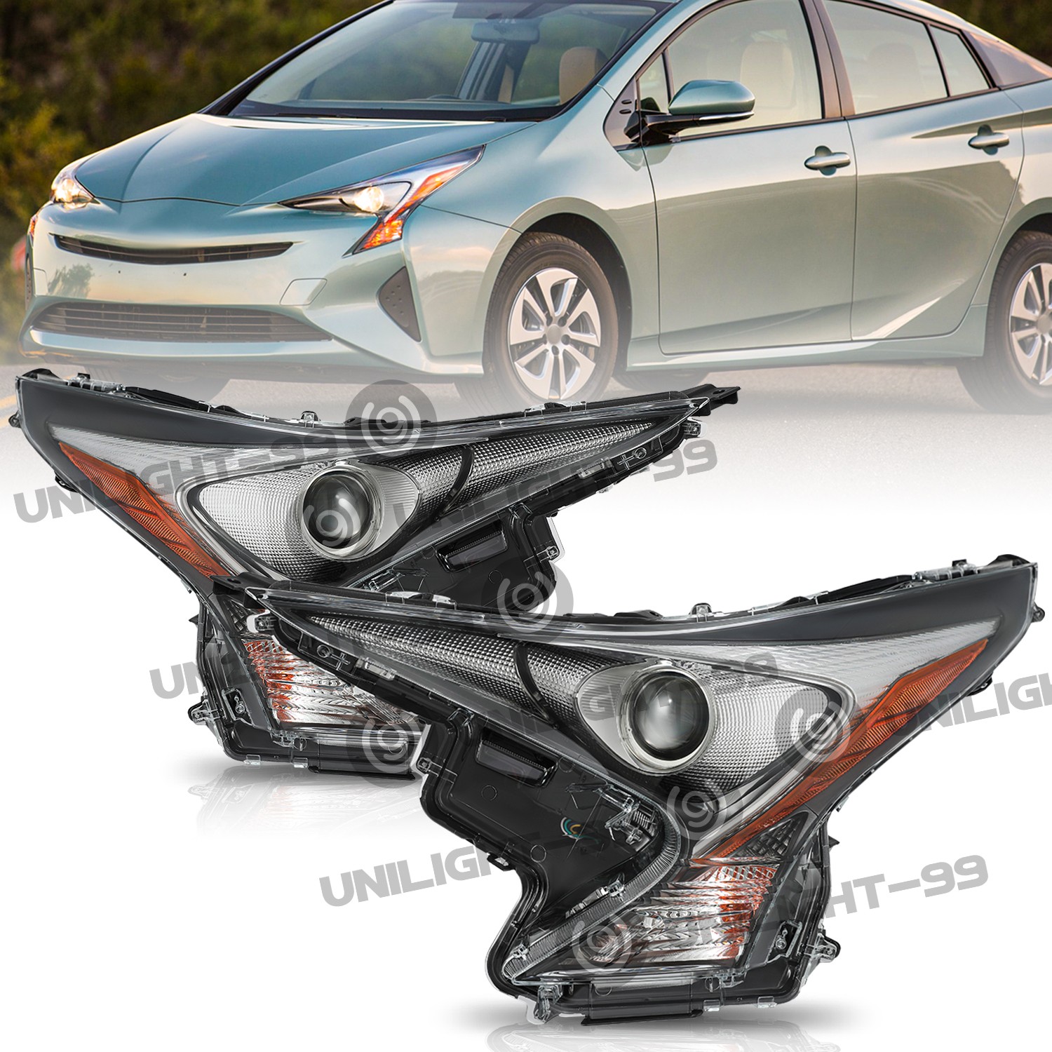 For 2016-2018 Toyota Prius W/LED DRL Headlights Lamps Left+Right Pair 8107047711