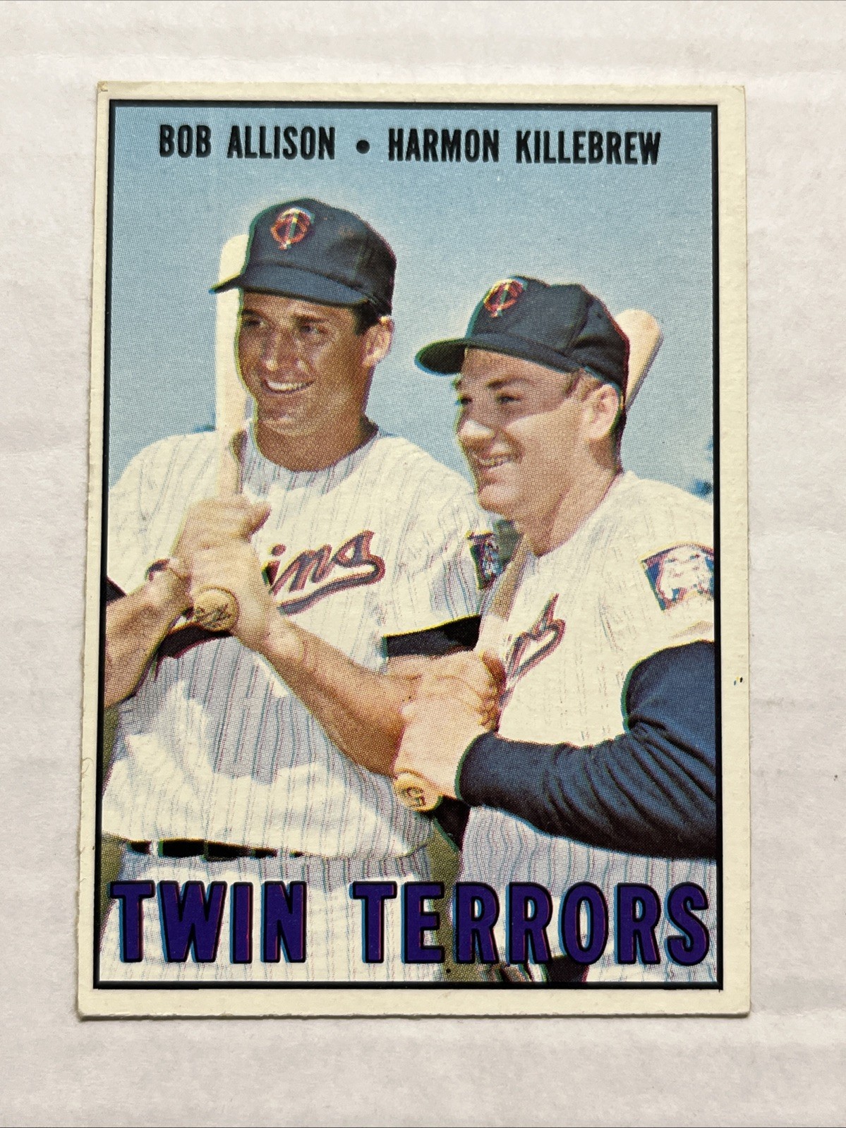 1967 Topps Baseball #334 Harmon Killebrew Bob Allison Twin Terrors Good-VG 1967 Topps Baseball #334 Harmon Killebrew Bob Allison Twin Terrors Good-VG