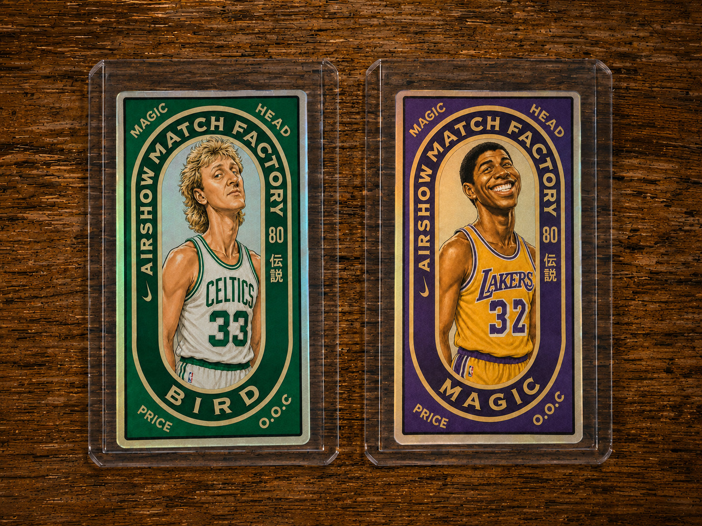 Magic Head LARRY BIRD MAGIC JOHNSON Gold Airshow RC Matchbox Tobacco ROOKIE LOT Magic Head LARRY BIRD MAGIC JOHNSON Gold Airshow RC Matchbox Tobacco ROOKIE LOT