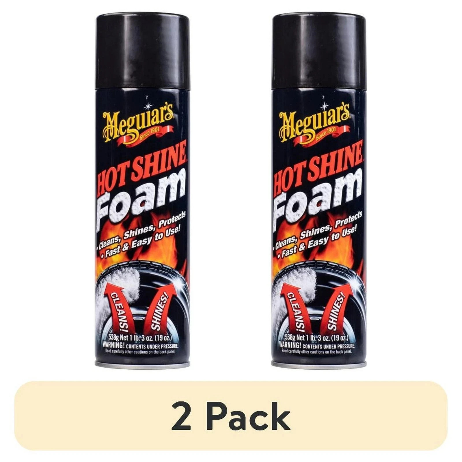 (2 Pack) Meguiar's Hot Shine Tire Foam, G13919, 19 oz, Aerosol, Easy Spray Foam (2 Pack) Meguiar's Hot Shine Tire Foam, G13919, 19 oz, Aerosol, Easy Spray Foam