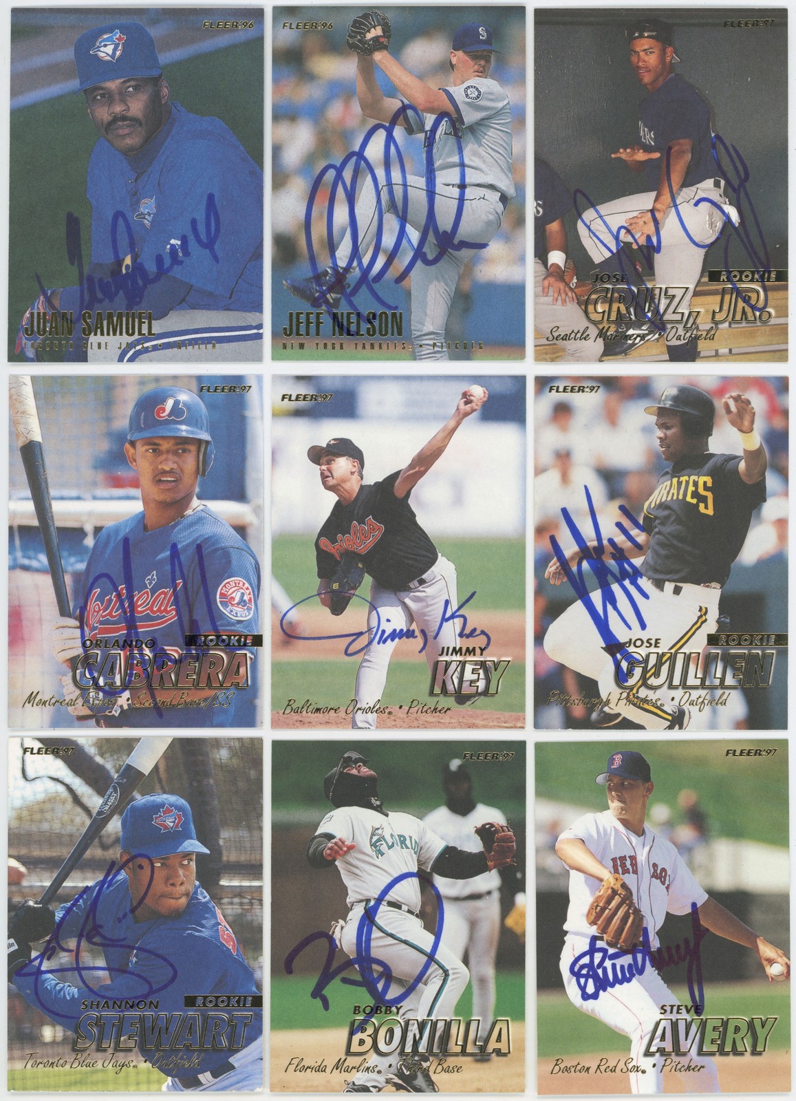 1996 1996 - 1997 Fleer Signed Card Lot (84 pcs) 9 731213