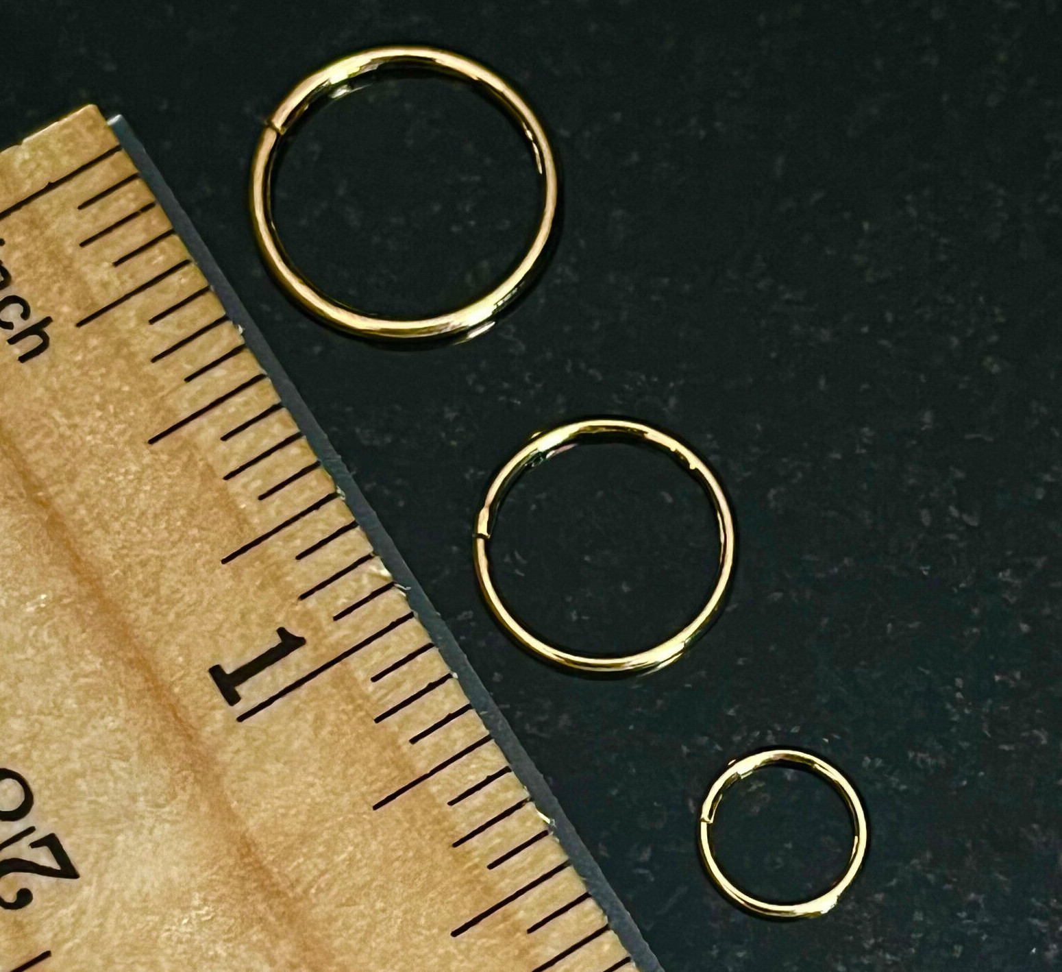 1pc Solid 14kt Gold Hinged Segment Ring Septum Nose Ring Helix Cartilage Clicker