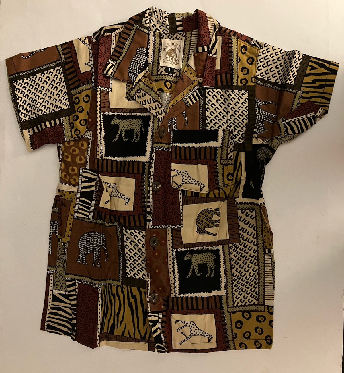 VTG Max Boxxer Yo Wear KIDS Button-up Shirt Safari Size 11 NOS 100% Cotton USA
