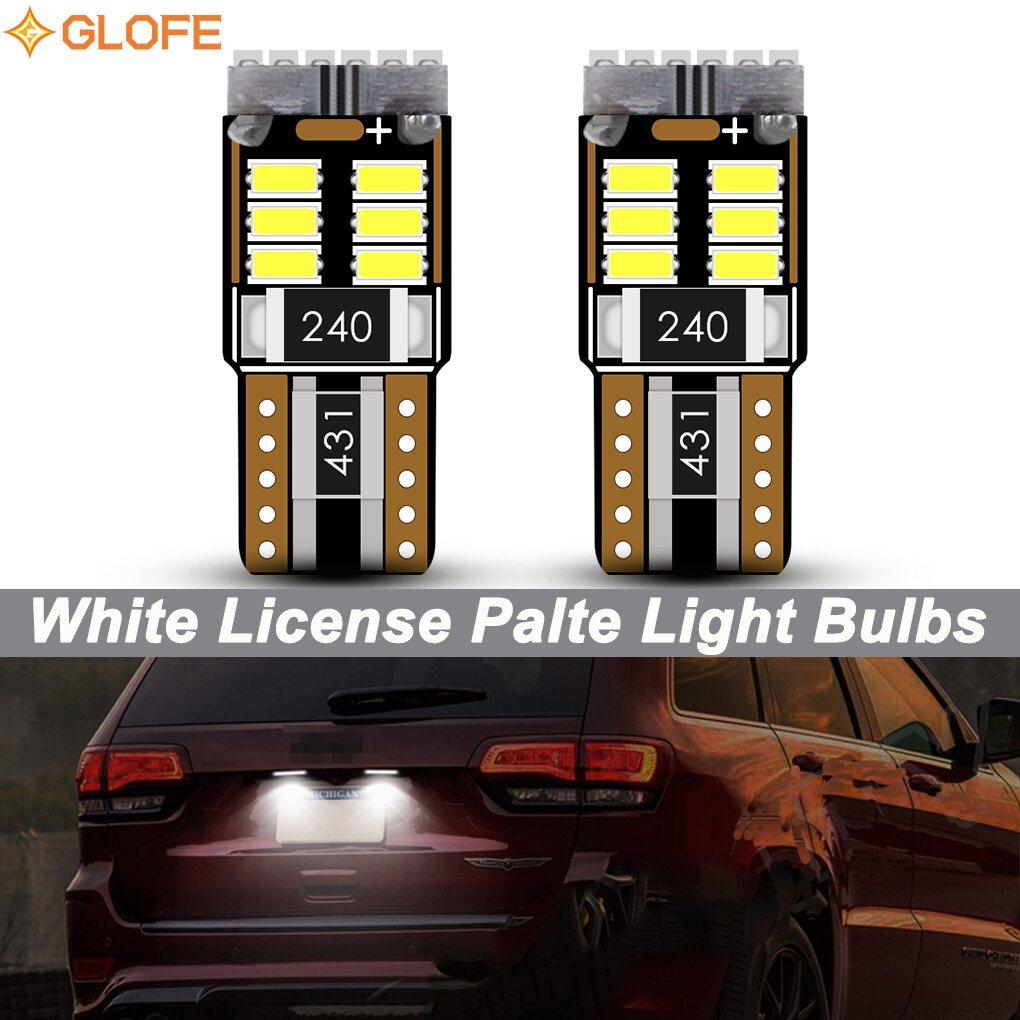2X License Plate LEDs T10 192 194 White 6000K for 1999-2021 Jeep Grand Cherokee