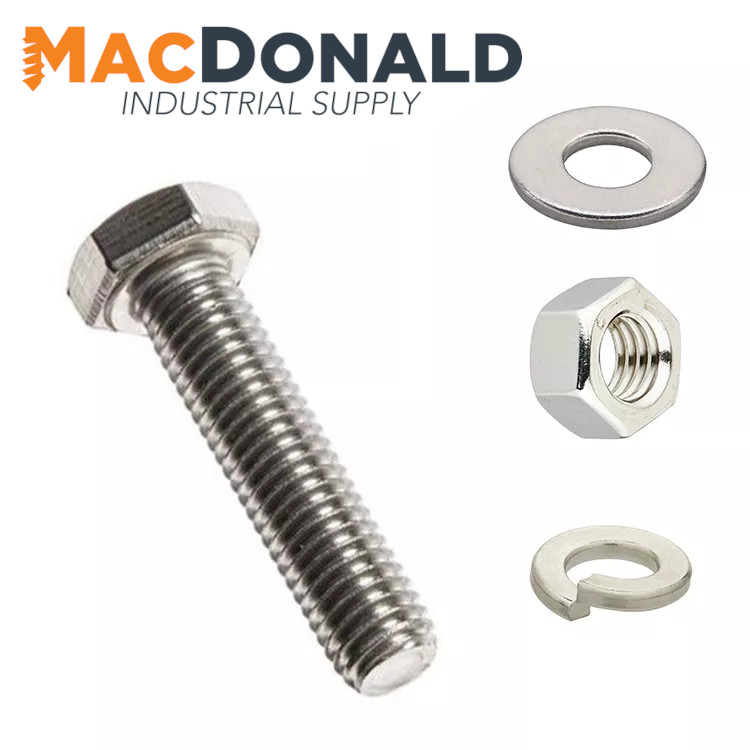 334 PC Fine Hex Head Cap Screw Nut & Washer 18-8 Stainless Steel Assortment