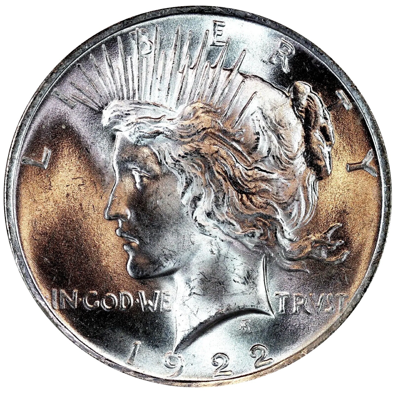 Brilliant GEM Uncirculated $1 1922 Peace US Silver Dollar 90% BU 