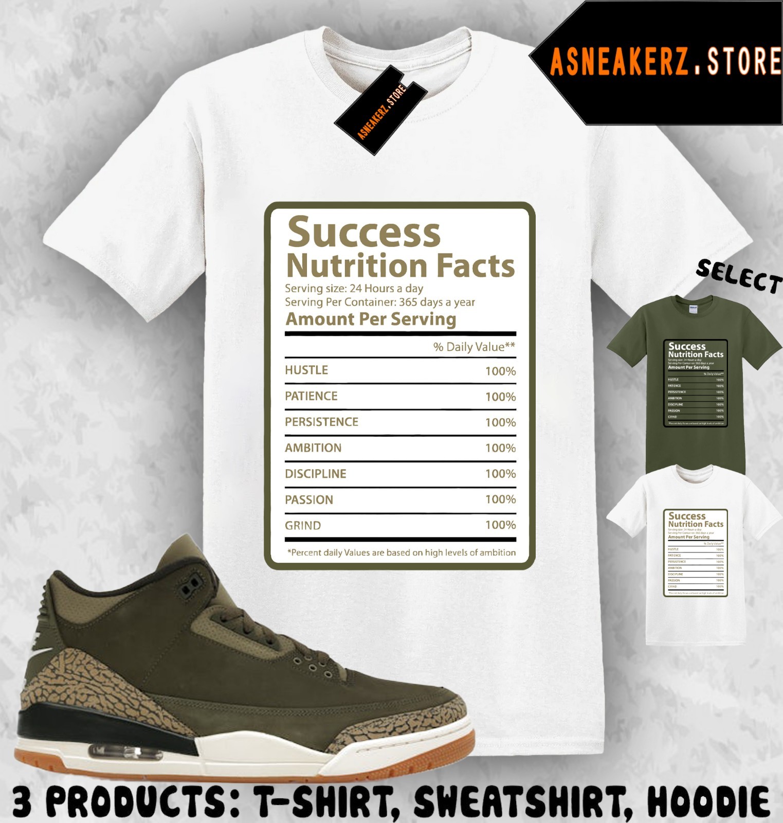 Shirt To Match AJ 3 Family Affair Sneaker Matching Tee Success Facts 3s T-Shirt
