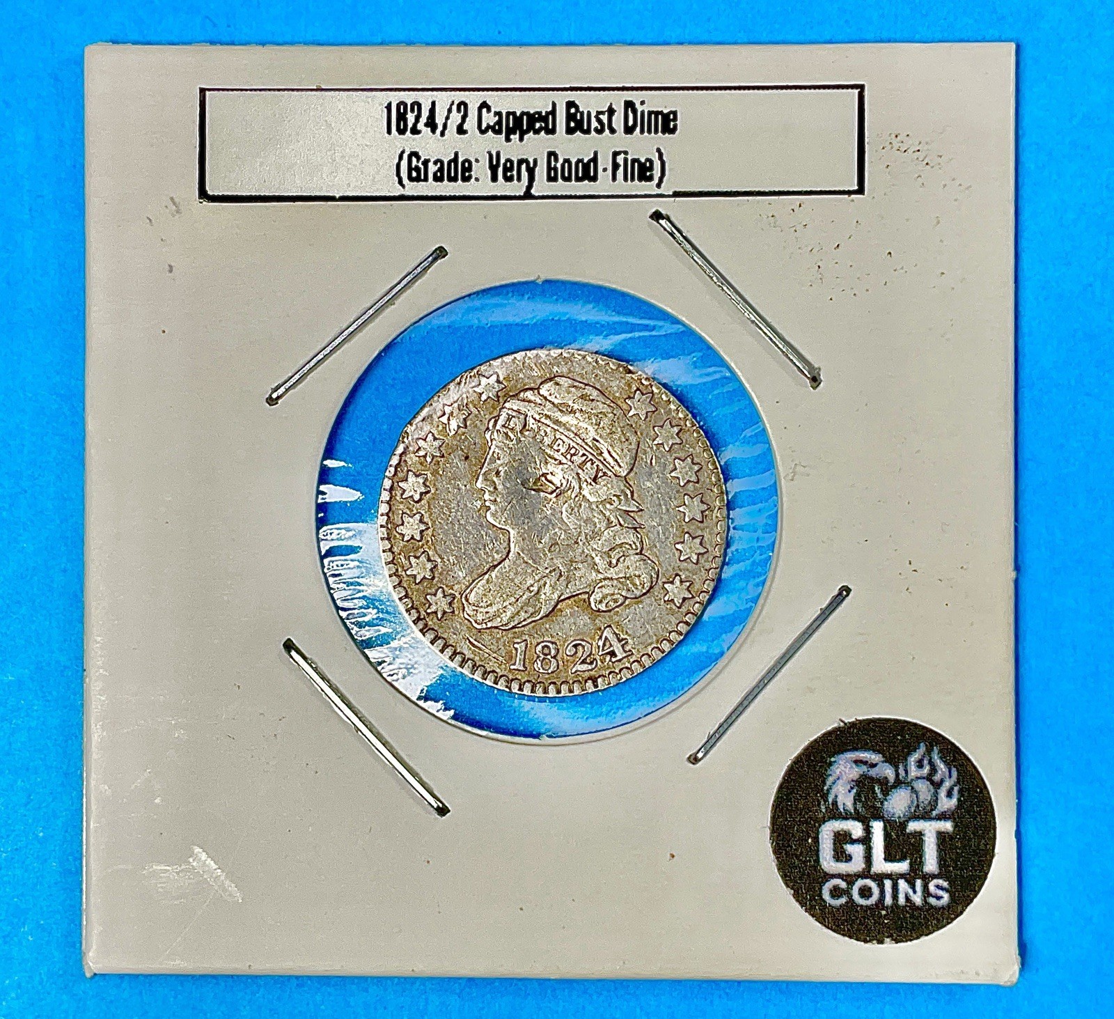  Rare 1824/2 Overdate Capped Bust Silver Dime 10C✦ Nice Detail (VG-Fine)