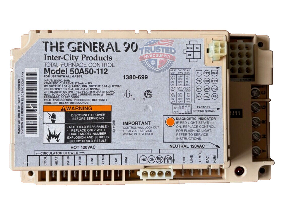 50A50-112 OEM PART GUARANTEED WORKING w FREE TECH SUPPORT control board 1380-699 50A50-112 OEM PART GUARANTEED WORKING w FREE TECH SUPPORT control board 1380-699
