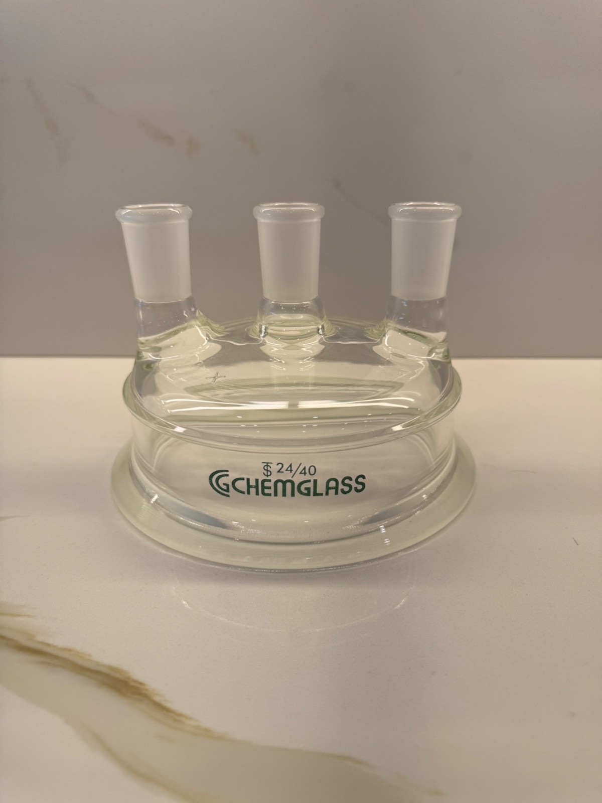 ChemGlass - Reaction Vessel Lid, 3-Neck, 24/40 - CG-1940-03 ChemGlass - Reaction Vessel Lid, 3-Neck, 24/40 - CG-1940-03