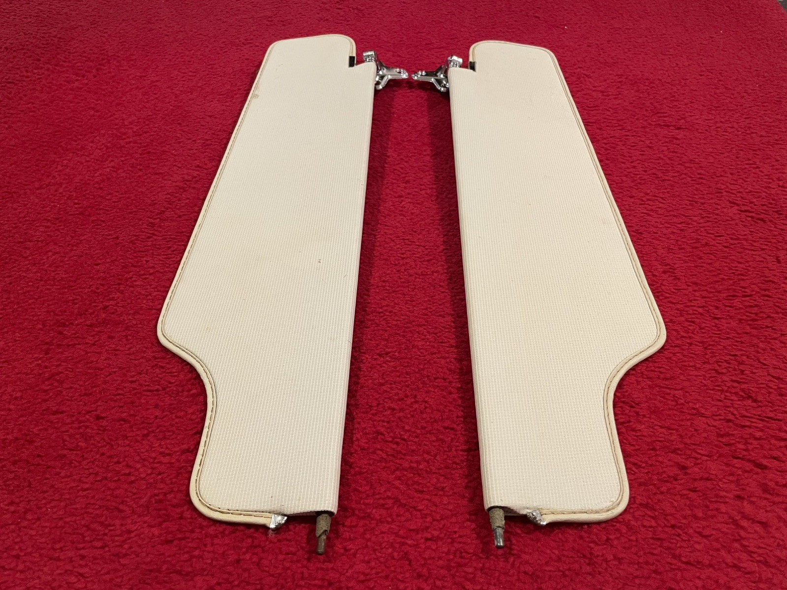 1962 1963 Cadillac Sun Visors White Set 62 63 Coupe DeVille GM OEM Original NICE