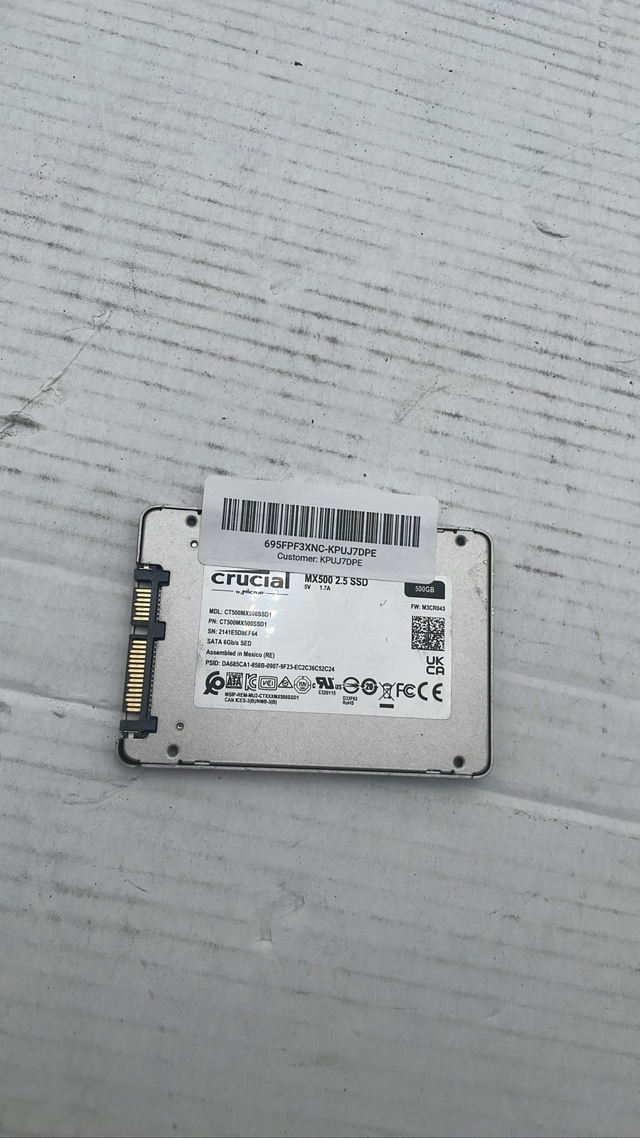 Crucial MX500 CT500MX500SSD1 500GB 2.5 Inch SATA Internal Solid State Drive Crucial MX500 CT500MX500SSD1 500GB 2.5 Inch SATA Internal Solid State Drive