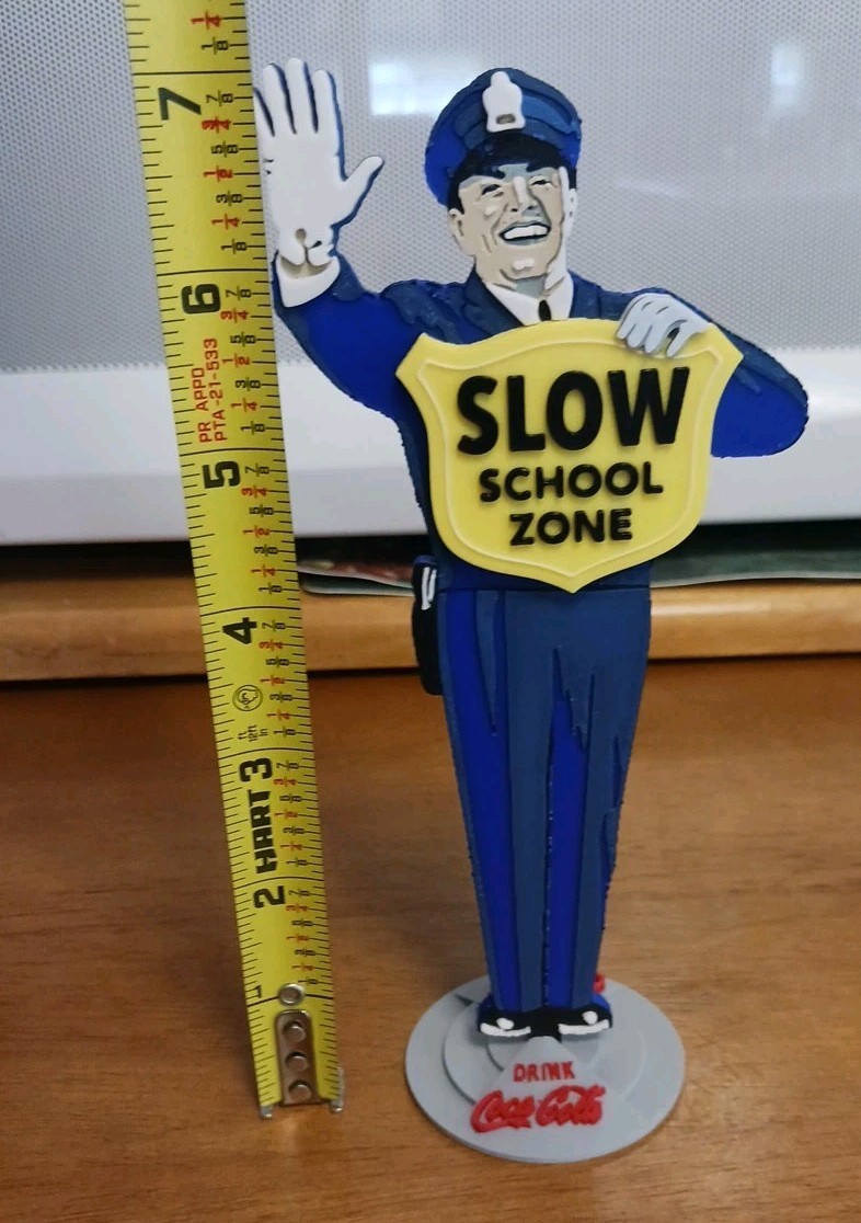 Coca-Cola School Crossing Guard Policeman Replica  Miniature 3dPrint Sign 7