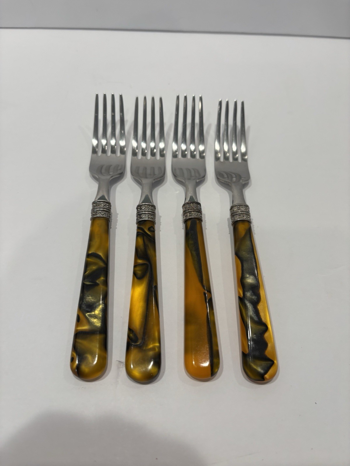 Barenthal L\'Art Le Table Stainless 18/10 Silverware Tortoise Shell Dessert Forks Barenthal L\'Art Le Table Stainless 18/10 Silverware Tortoise Shell Dessert Forks