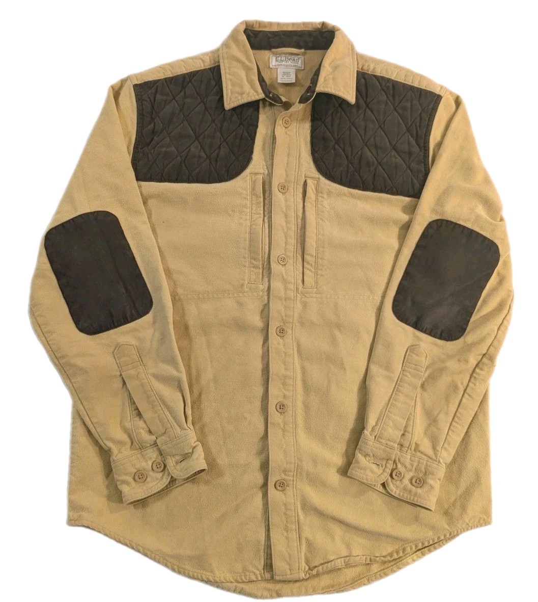 Vtg LL Bean Chamois Shirt Flannel Shooting Shirt Elbow/Shoulder Pads Men\'s Sz M Vtg LL Bean Chamois Shirt Flannel Shooting Shirt Elbow/Shoulder Pads Men\'s Sz M