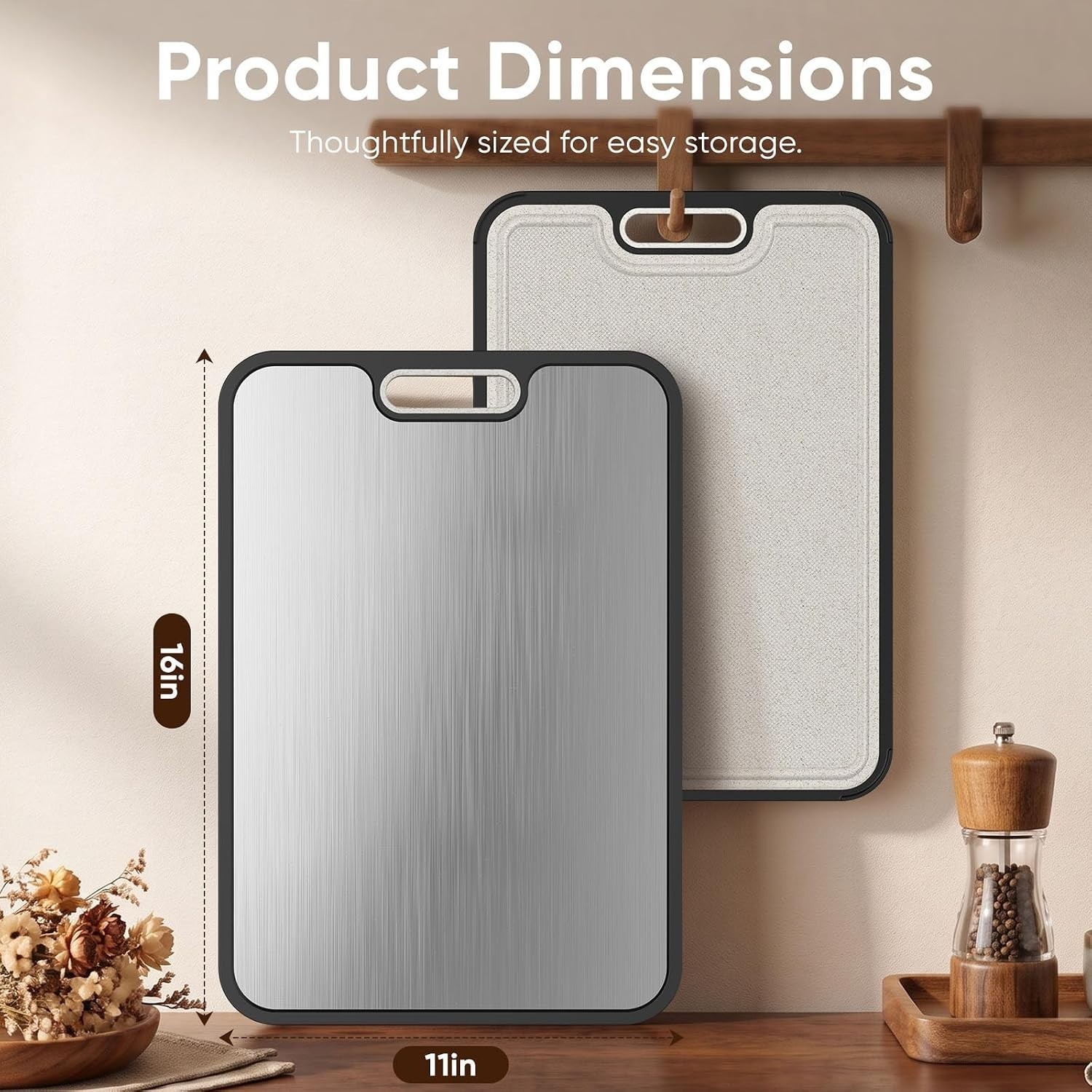 Kitchen Titanium Cutting Board Two Sides 16”×11” Cooking Chopped Diced Slicing.. Kitchen Titanium Cutting Board Two Sides 16”×11” Cooking Chopped Diced Slicing..