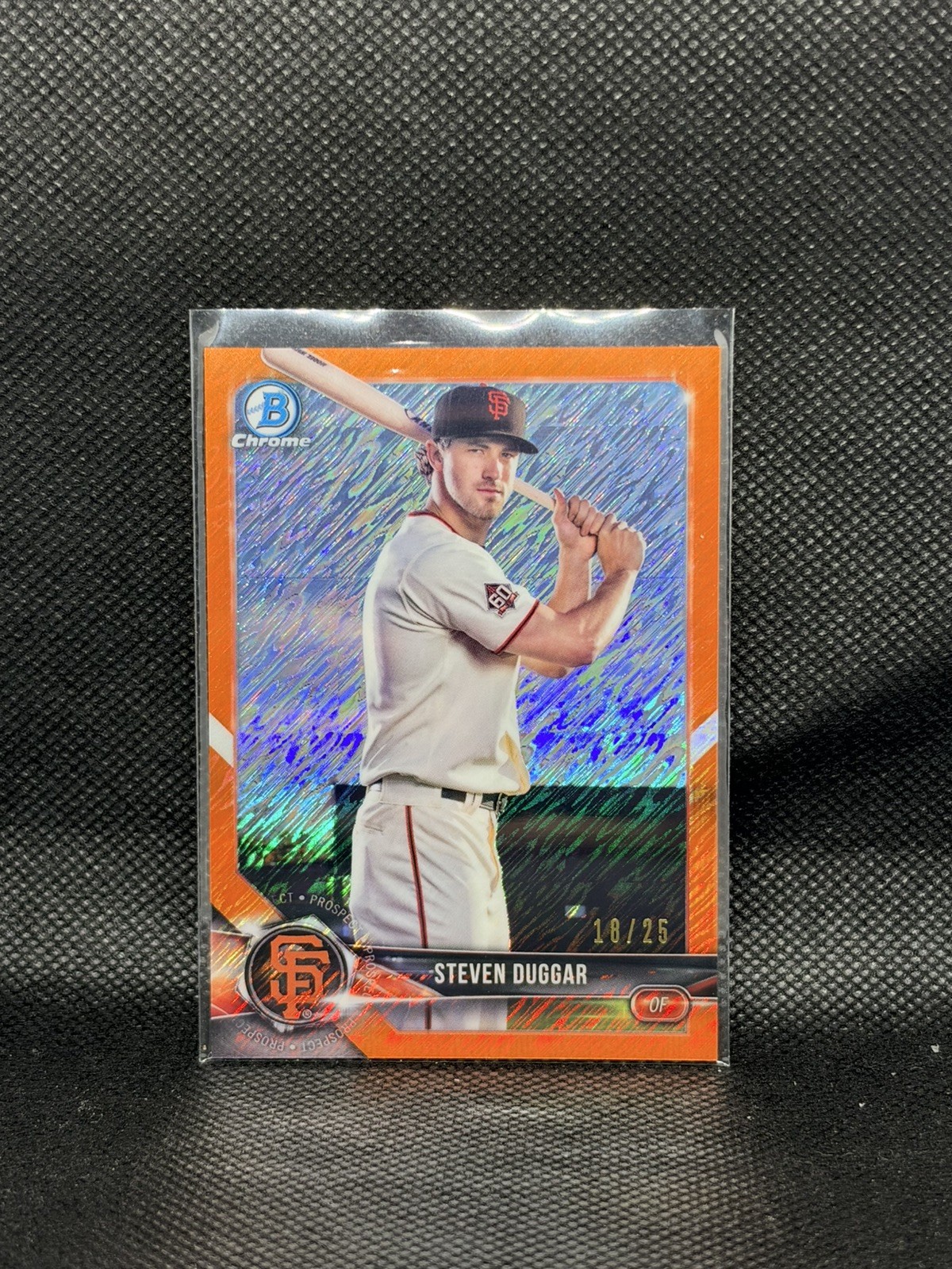 STEVEN DUGGAR 2018 Bowman Chrome ORANGE SHIMMER REFRACTOR Rookie Card /25