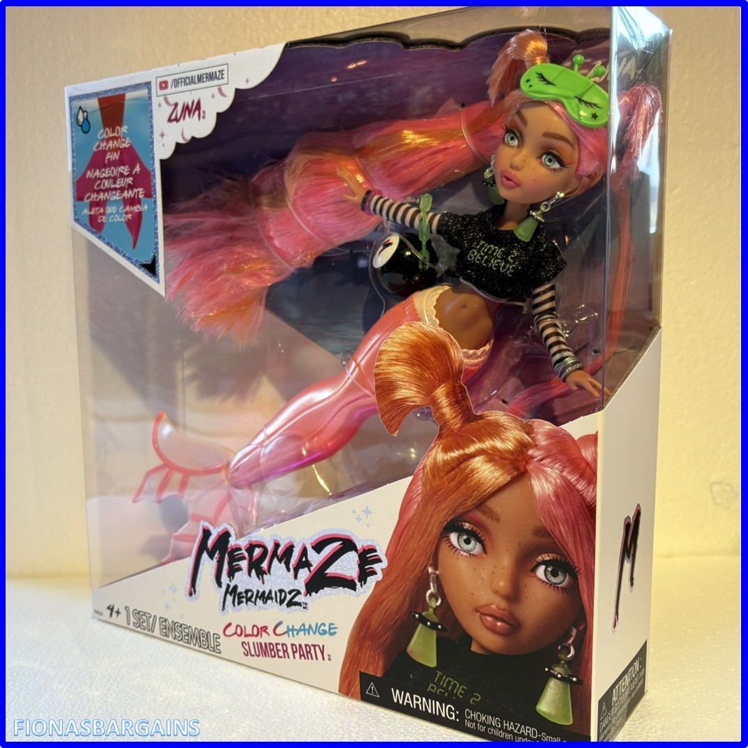Official Mermaze Mermaidz Colour Change Slumber Party - Zuna Doll NEW & SEALED