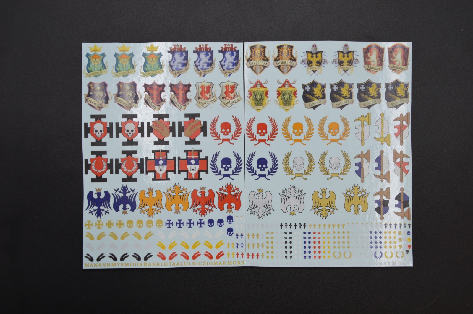 Warhammer TOW Empire of Man Transfer Sheet - Imperial Crests & Coat of Arms Warhammer TOW Empire of Man Transfer Sheet - Imperial Crests & Coat of Arms