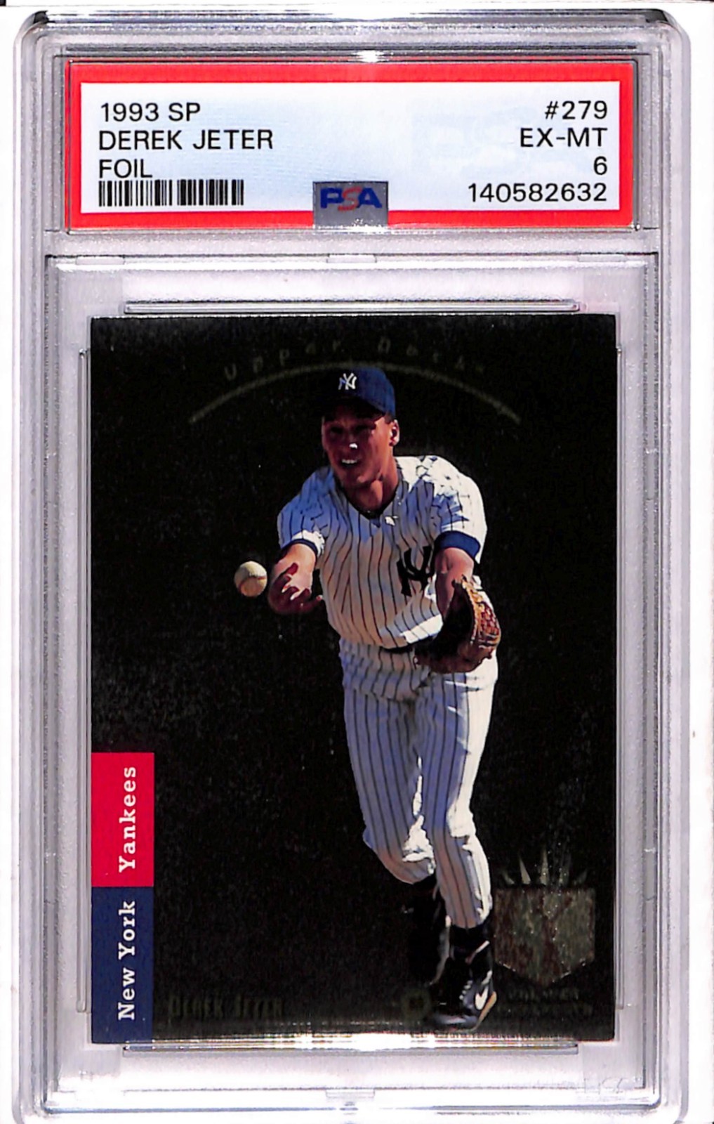 1993 Upper Deck SP - Premier Prospects Derek Jeter Foil #279 (RC) PSA 6 1993 Upper Deck SP - Premier Prospects Derek Jeter Foil #279 (RC) PSA 6