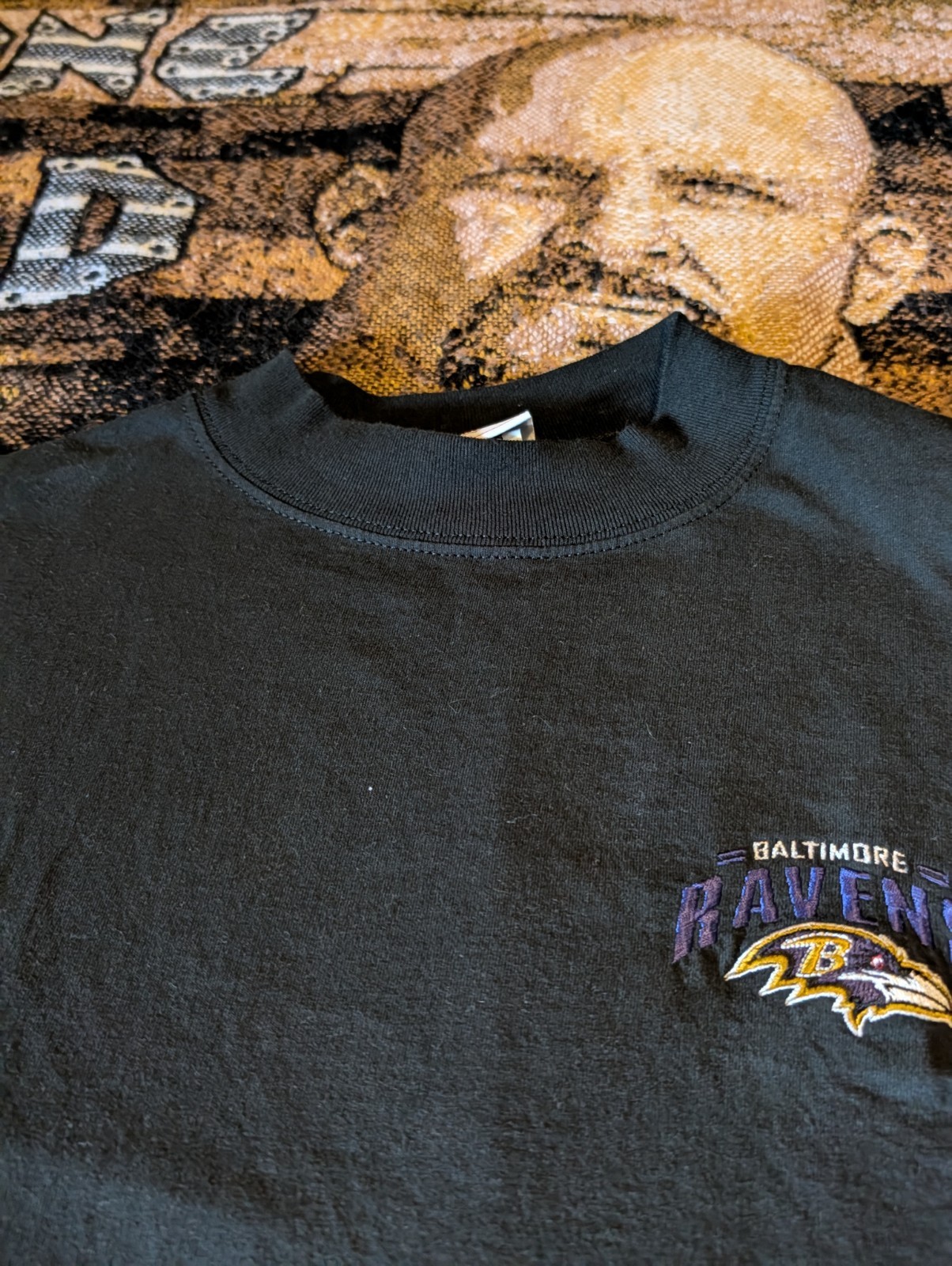 Vintage Baltimore Ravens Embroidered Logo Mock Neck Long Sleeve T-Shirt L Vintage Baltimore Ravens Embroidered Logo Mock Neck Long Sleeve T-Shirt L