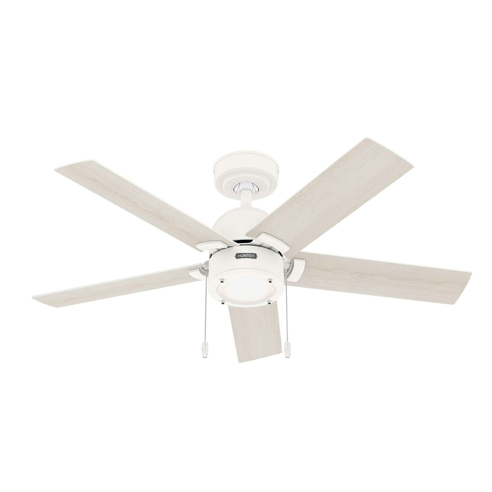 Hunter Fan 44 in Matte White Indoor Ceiling Fan with Light and Pull Chain Indoor