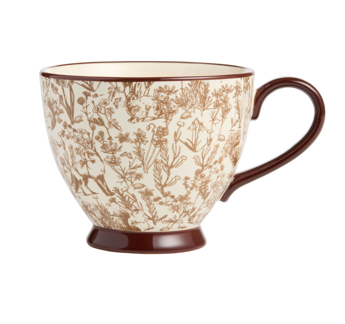 Chocolate Brown Fall Bunny Toile Ceramic Mug 16 oz – Country Floral Design Chocolate Brown Fall Bunny Toile Ceramic Mug 16 oz – Country Floral Design