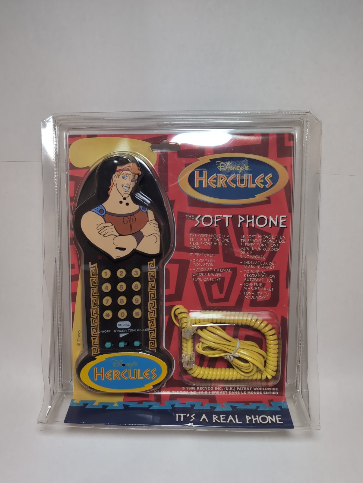 Vintage Rare NIB 1996 Disney Hercules Soft Phone Recyco Vintage Rare NIB 1996 Disney Hercules Soft Phone Recyco