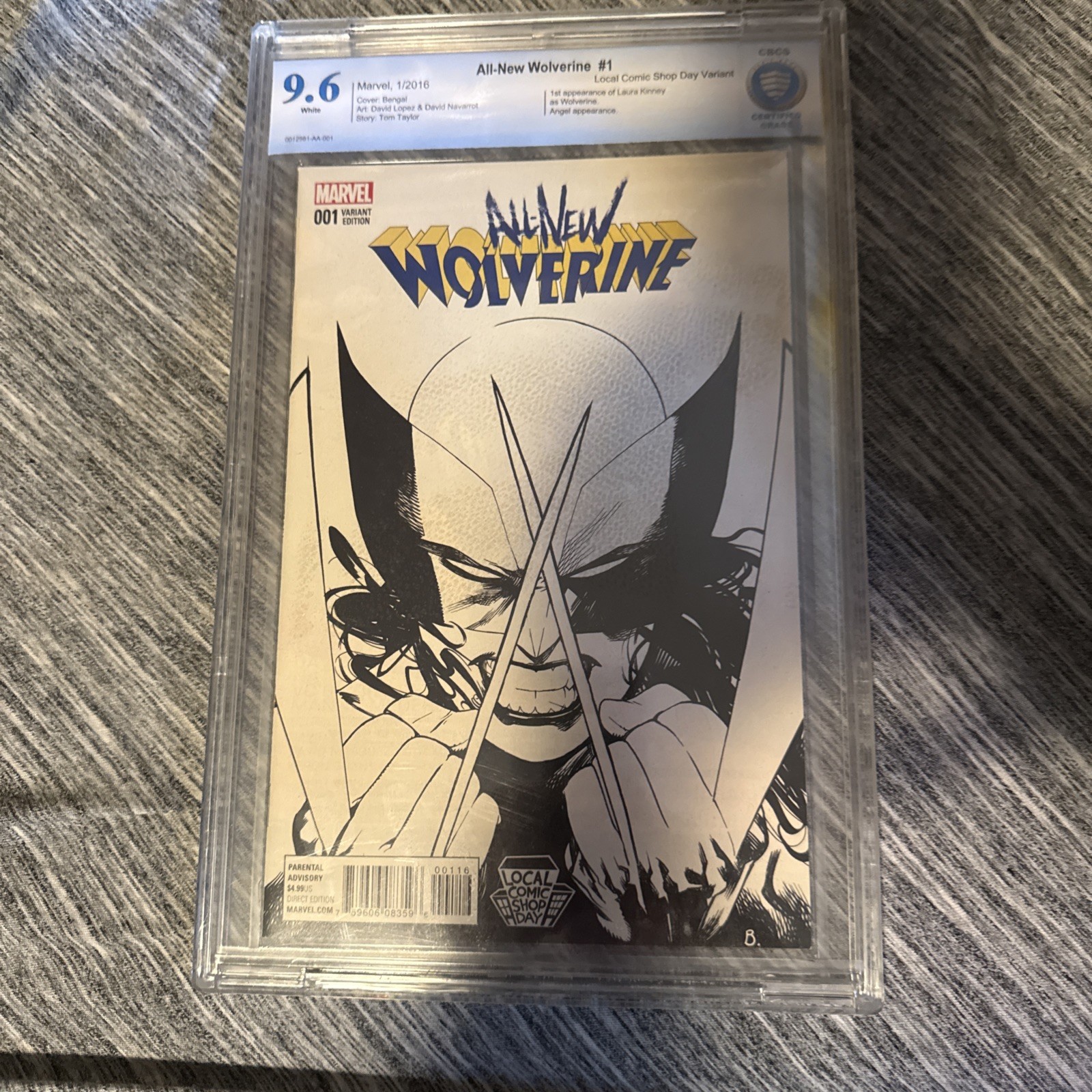 ALL-NEW WOLVERINE #1 LCSD VARIANT 9.6 Grade Comic Shop Day 2016 ALL-NEW WOLVERINE #1 LCSD VARIANT 9.6 Grade Comic Shop Day 2016