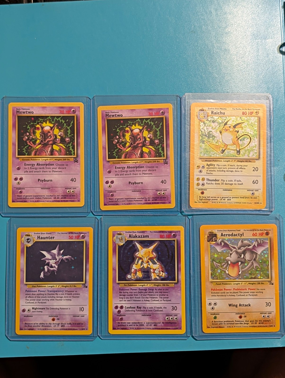Nintendo Pokemon TCG Vintage 1999 6-Card Lot Mewtwo Raichu Holo/Regular Nintendo Pokemon TCG Vintage 1999 6-Card Lot Mewtwo Raichu Holo/Regular