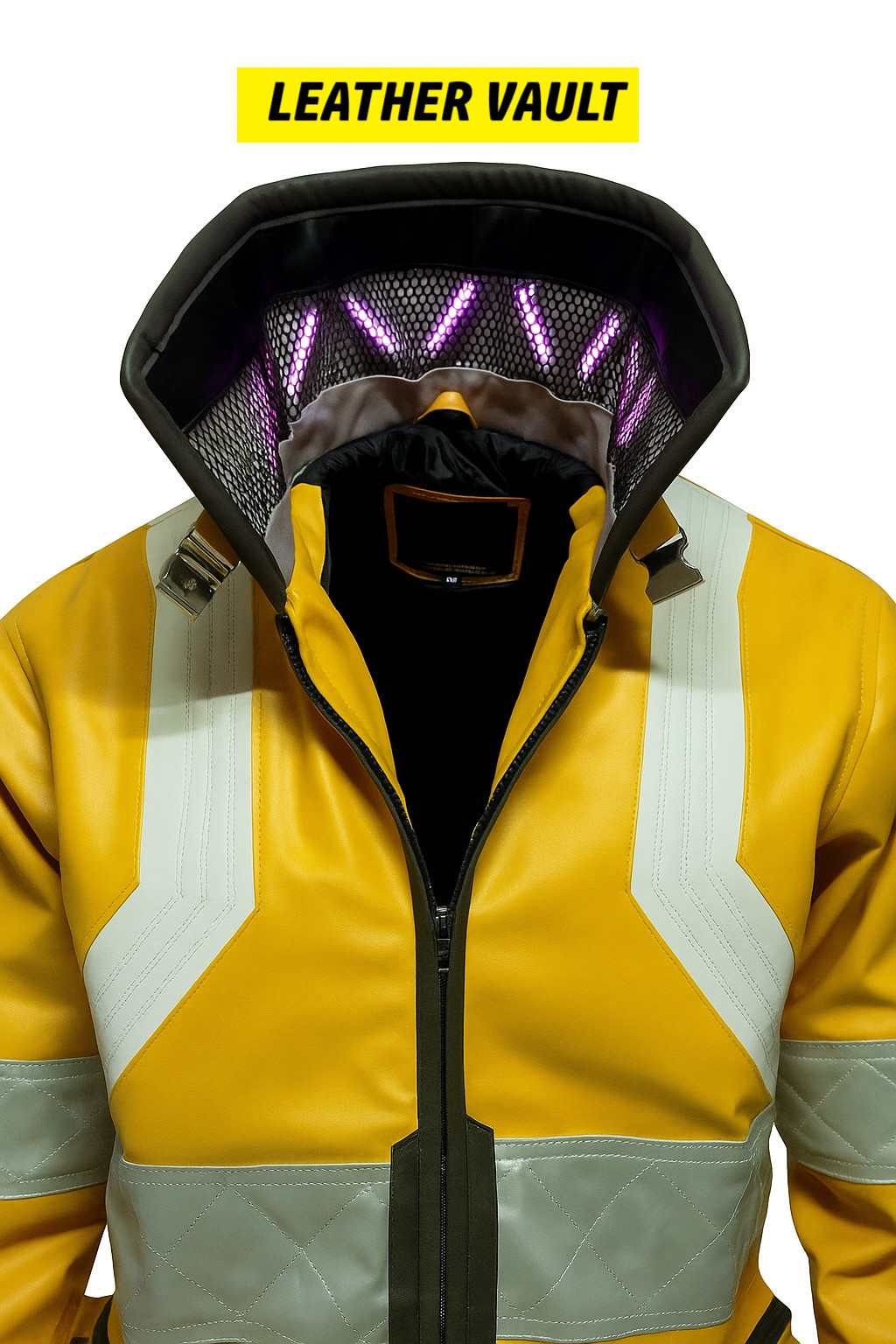 New Men's David Martinez Cyberpunk 2077 yellow Edgerunner cosplay leather jacket