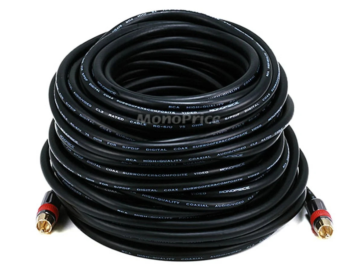 Ultra Gold Subwoofer Digital Audio Cable 75 foot ft THX interconnect AV video Ultra Gold Subwoofer Digital Audio Cable 75 foot ft THX interconnect AV video