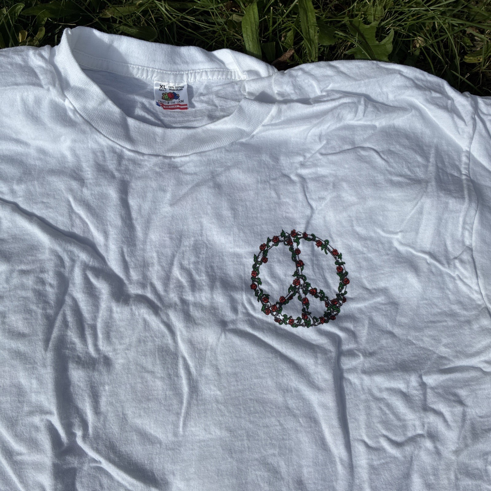 Vintage Grateful Dead Parking Lot Bootleg Shirt, Roses Bones Peace Garcia XL