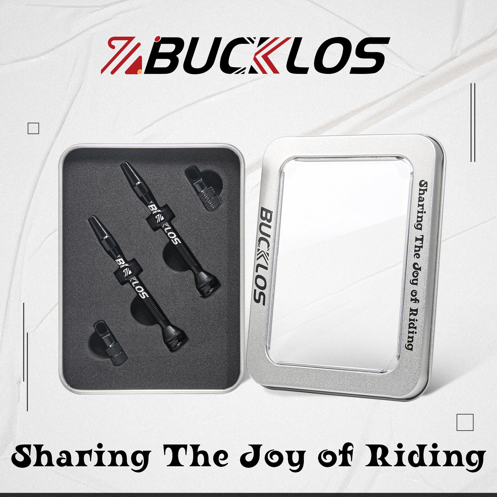 ​BUCKLOS MTB Road Tubeless Presta Valve Stem 40/44/55/60/65/80/100mm Removable