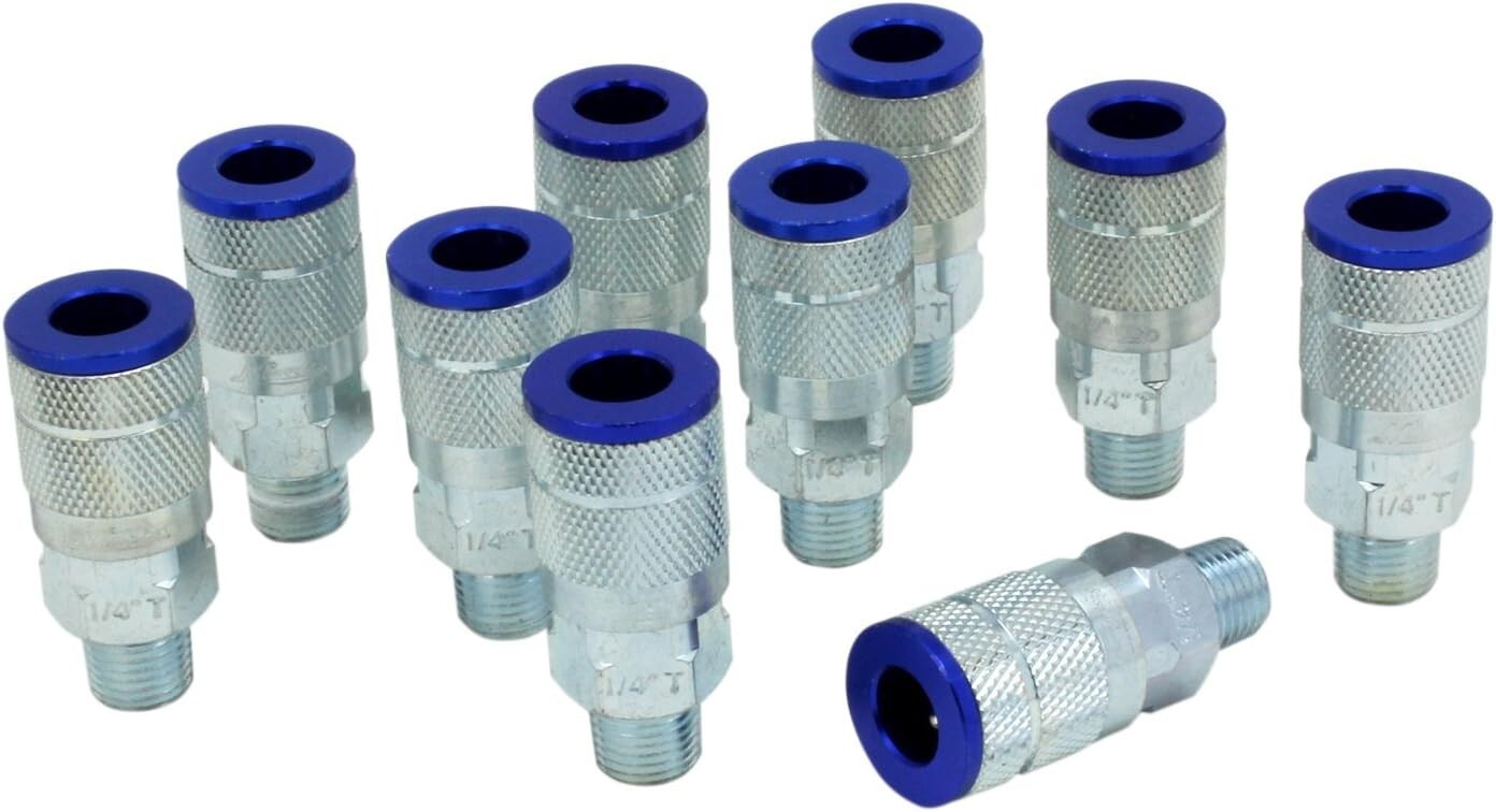 Milton Industries 786TC  Couplers, T-style Blue, 1/4\