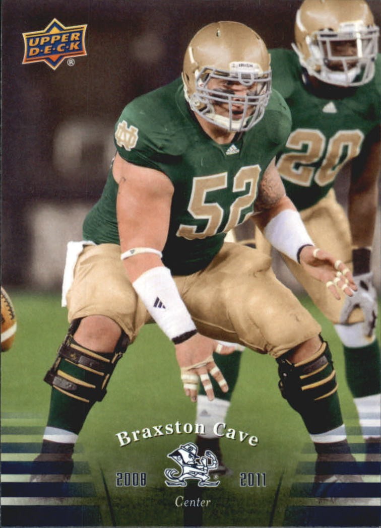 2013 Upper Deck Notre Dame #91 Braxston Cave - FB