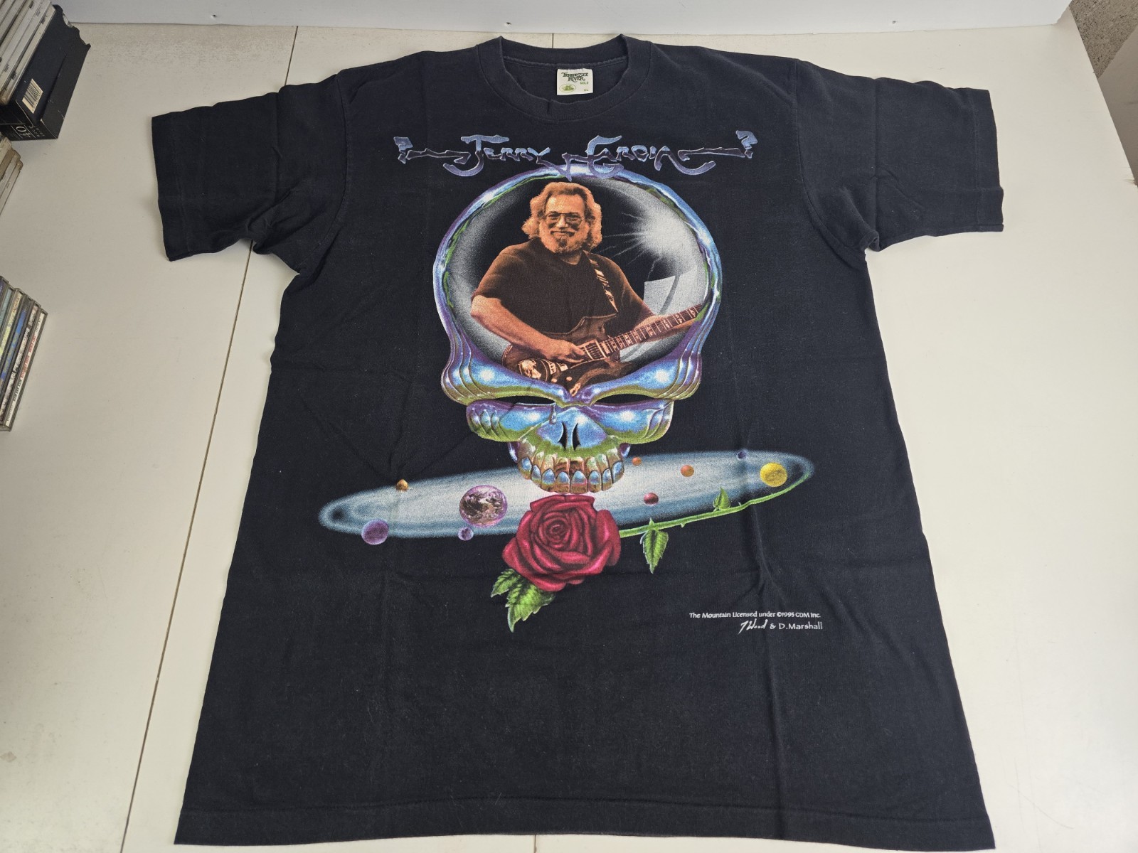 RARE VTG Jerry Garcia Steal Your Face Grateful Dead 1995 Black T-Shirt XL USA RARE VTG Jerry Garcia Steal Your Face Grateful Dead 1995 Black T-Shirt XL USA