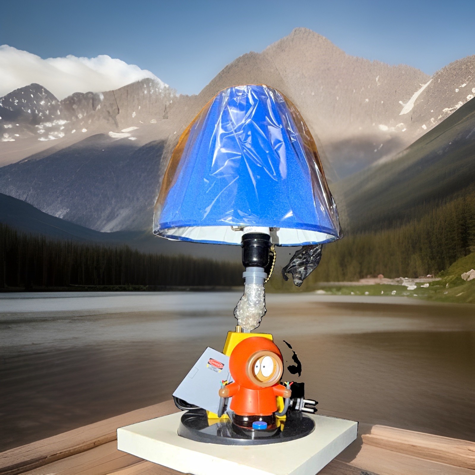 South Park Talking Kenny Lamp Table Lamp w/ Blue Shade, Corded, N7405 open box