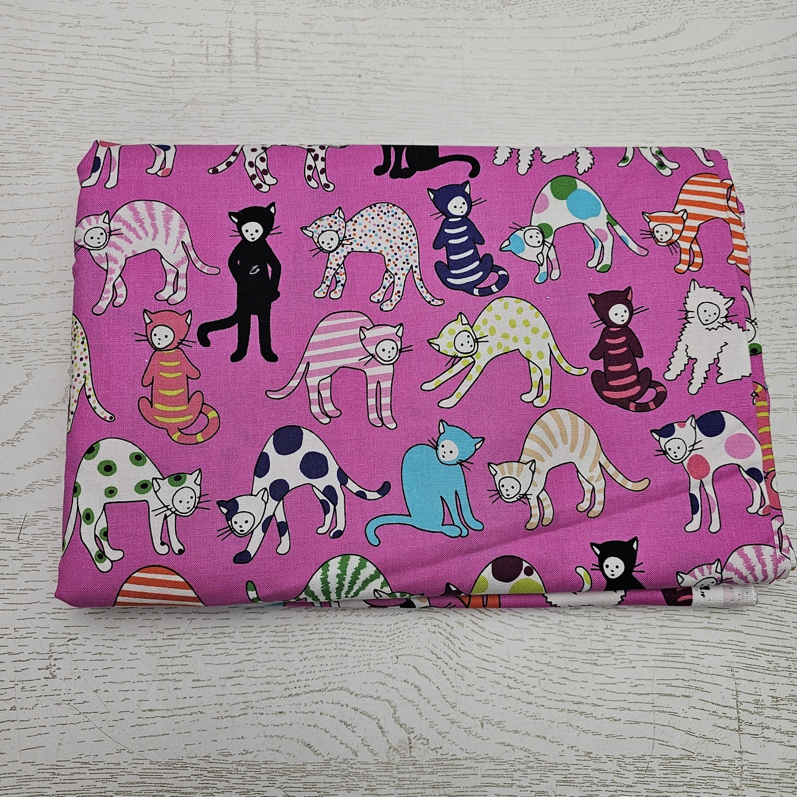 2.5 Yards Kitty Kat Max 2016 Alexander Henry Cotton Fabric Pink Cats 