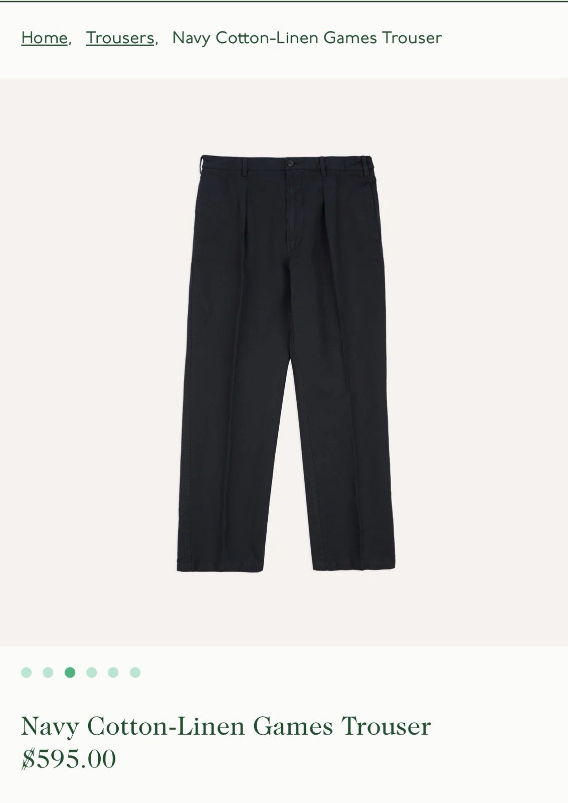 Drakes Navy Cotton Linen Games Trousers Size 34 Made in Italy NWT G1N
