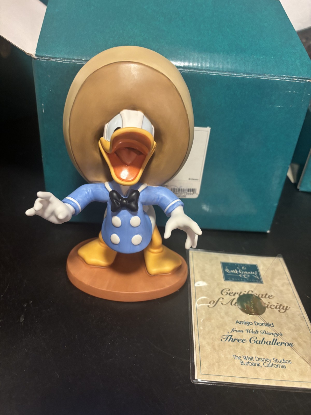 Disney WDCC Amigo Donald Duck 50th Ann Three Caballeros Figurine COA Box Disney WDCC Amigo Donald Duck 50th Ann Three Caballeros Figurine COA Box